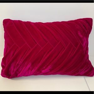 Deep Magenta Velvet Herringbone Decorative Pillow!